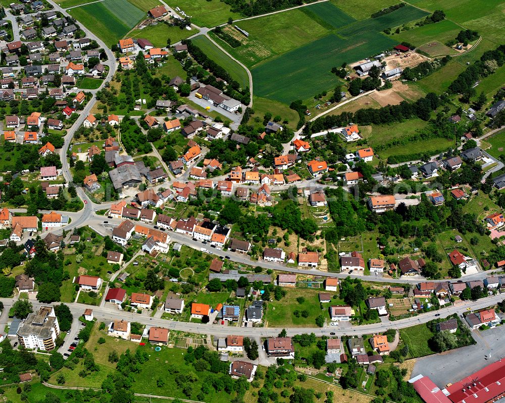 Walddorf from above - Single-family residential area of settlement in Walddorf in the state Baden-Wuerttemberg, Germany