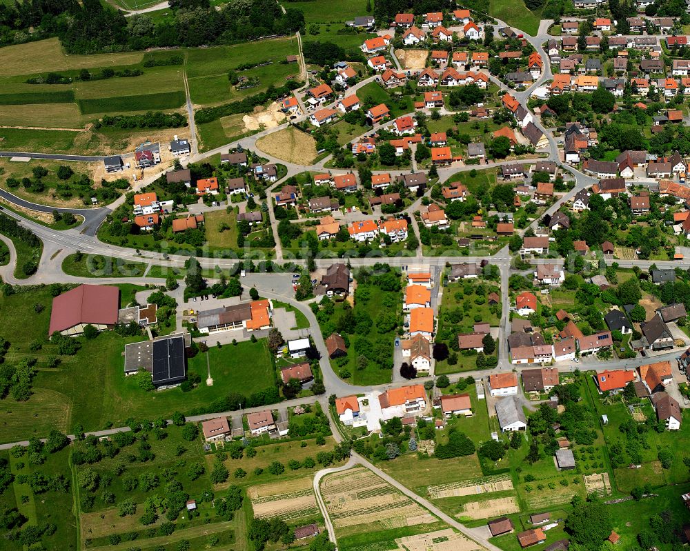 Walddorf from the bird's eye view: Single-family residential area of settlement in Walddorf in the state Baden-Wuerttemberg, Germany