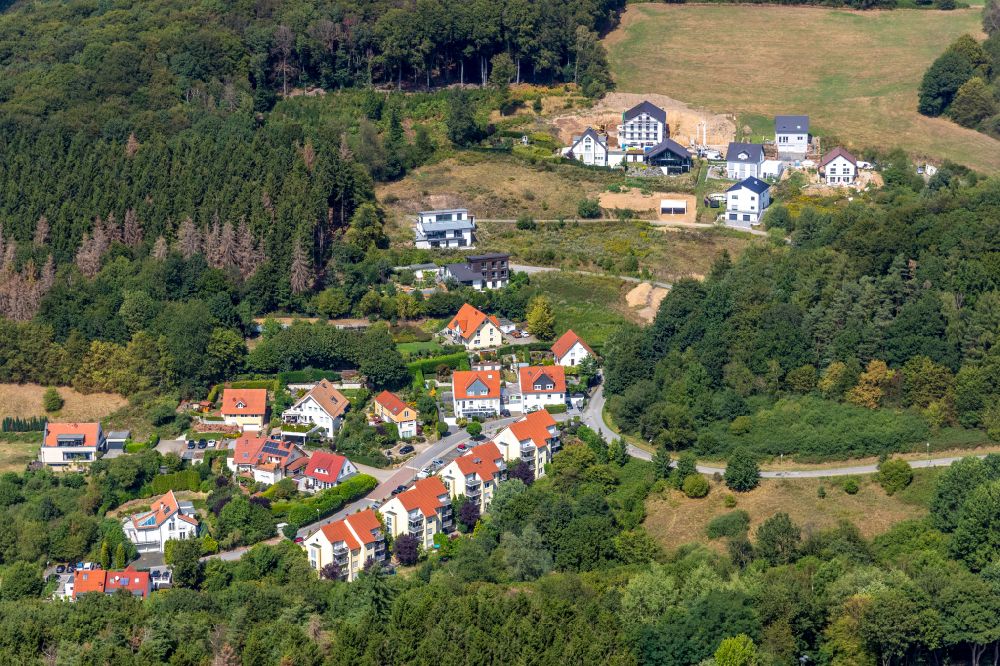 Aerial image Ennepetal - Single-family residential area of settlement in the forest area in Ennepetal in the state North Rhine-Westphalia, Germany