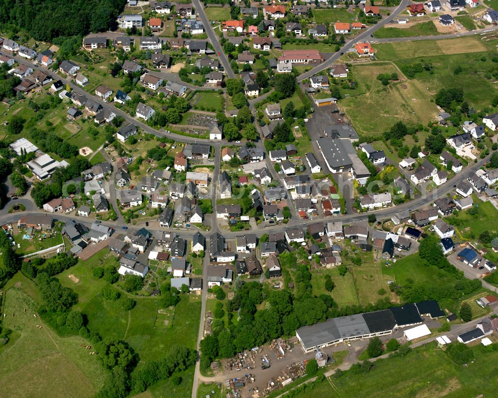 Aerial image Weidelbach - Single-family residential area of settlement in Weidelbach in the state Hesse, Germany