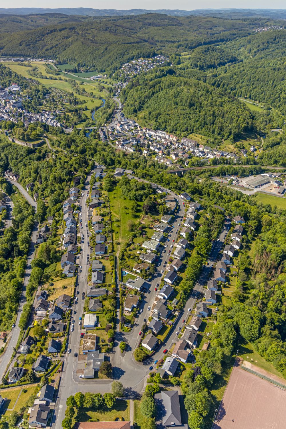 Wennigloh from the bird's eye view: Single-family residential area of settlement in Wennigloh in the state North Rhine-Westphalia, Germany