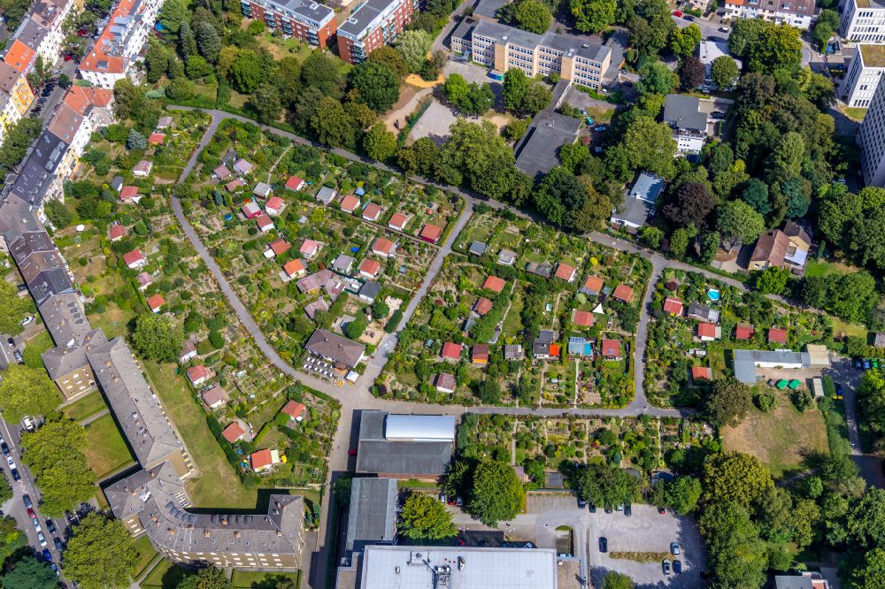 Westfalenhalle from above - Single-family residential area of settlement in Westfalenhalle in the state North Rhine-Westphalia, Germany