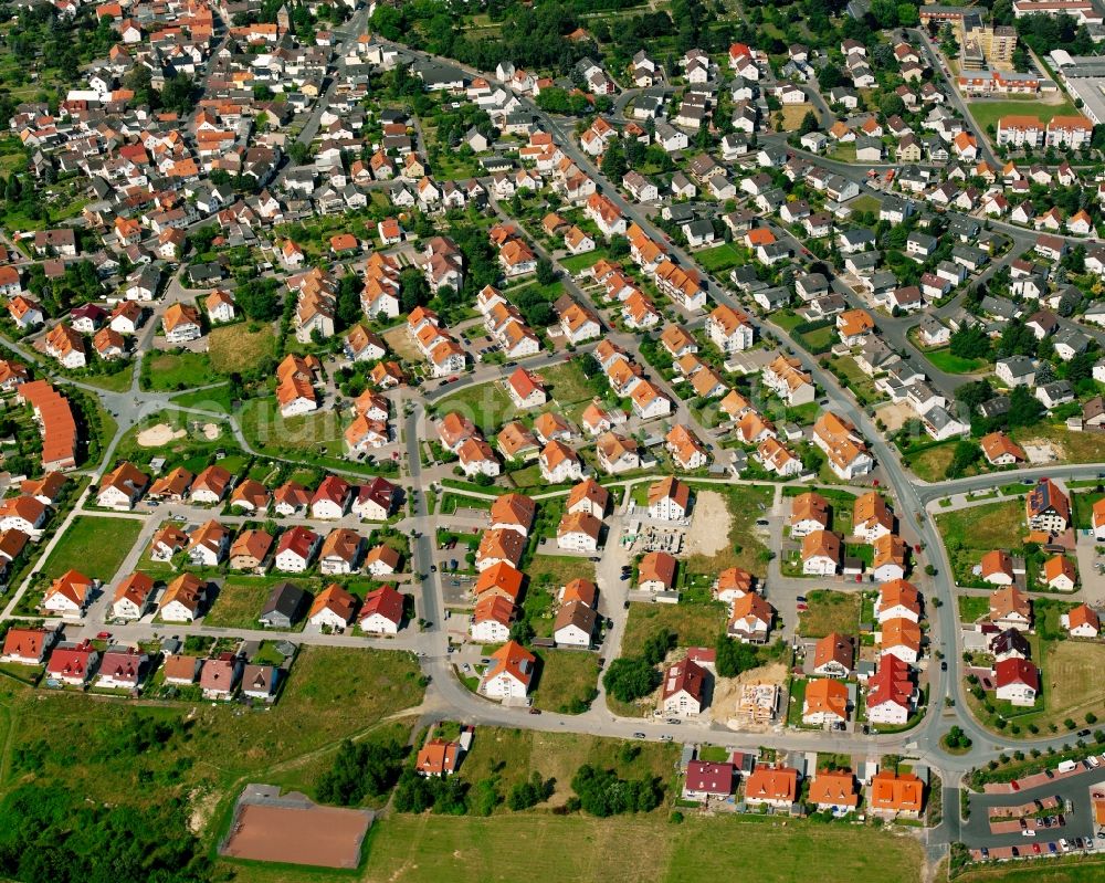 Wieseck from above - Single-family residential area of settlement in Wieseck in the state Hesse, Germany