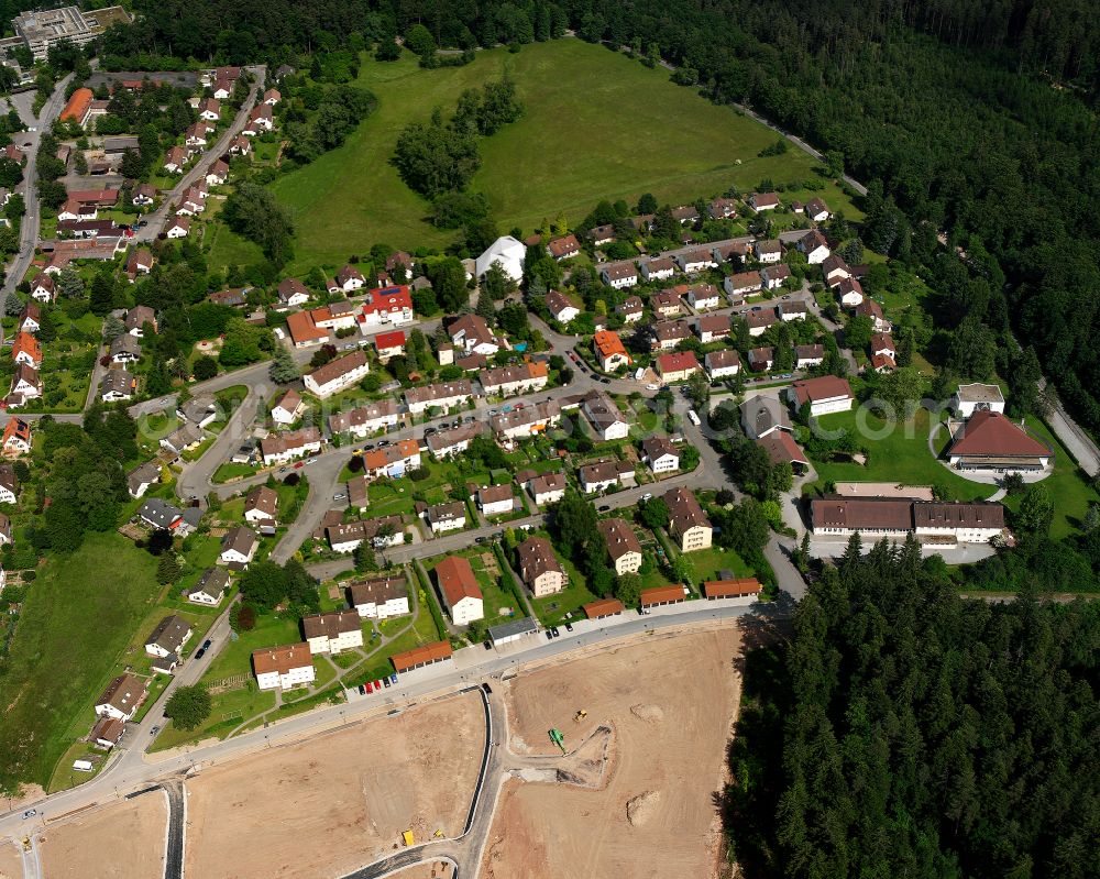 Wimberg from above - Single-family residential area of settlement in Wimberg in the state Baden-Wuerttemberg, Germany