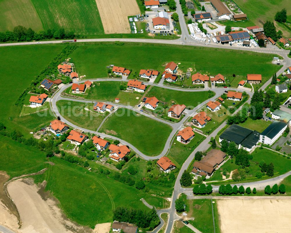 Wollaberg from above - Single-family residential area of settlement in Wollaberg in the state Bavaria, Germany