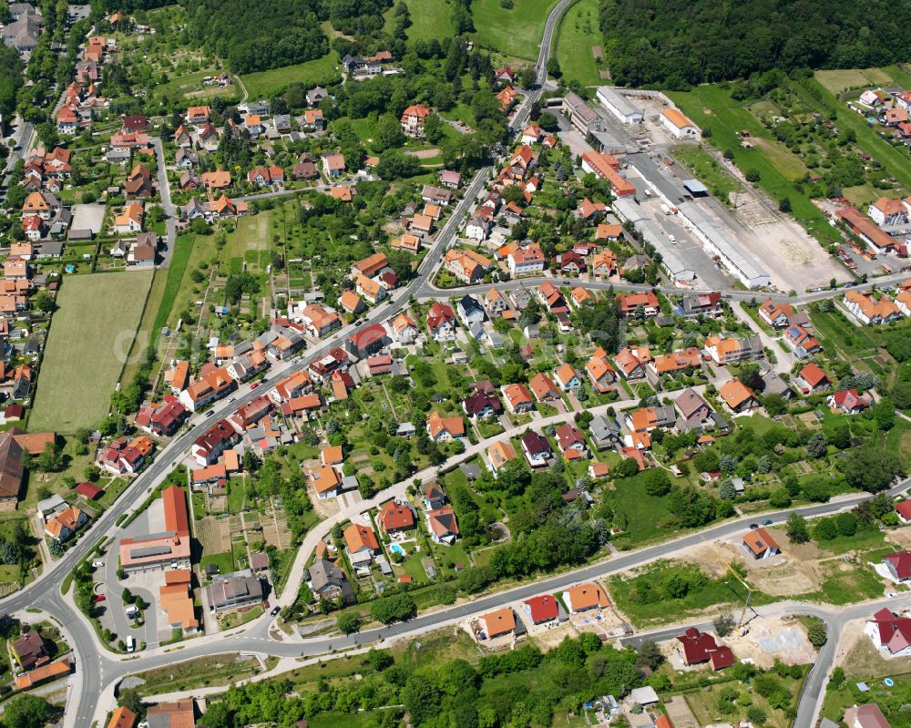 Worbis from the bird's eye view: Single-family residential area of settlement in Worbis in the state Thuringia, Germany