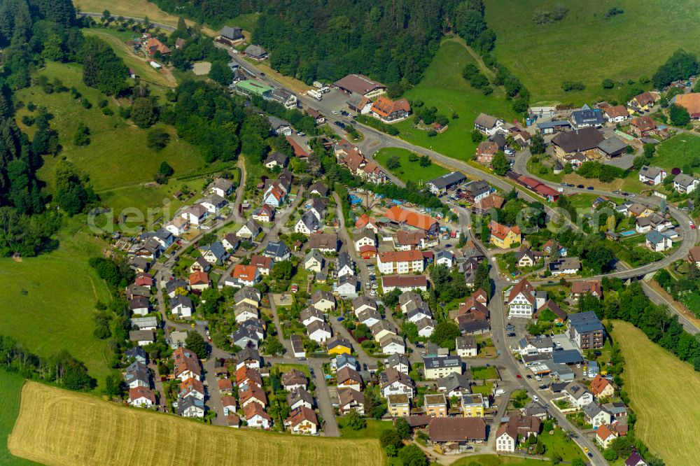 Zastler from above - Single-family residential area of settlement Zastlerbachtal in Zastler in the state Baden-Wurttemberg, Germany