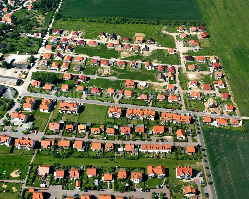 Aerial image Darlingerode - Residential areas on the edge of agricultural land in Darlingerode in the state Saxony-Anhalt, Germany