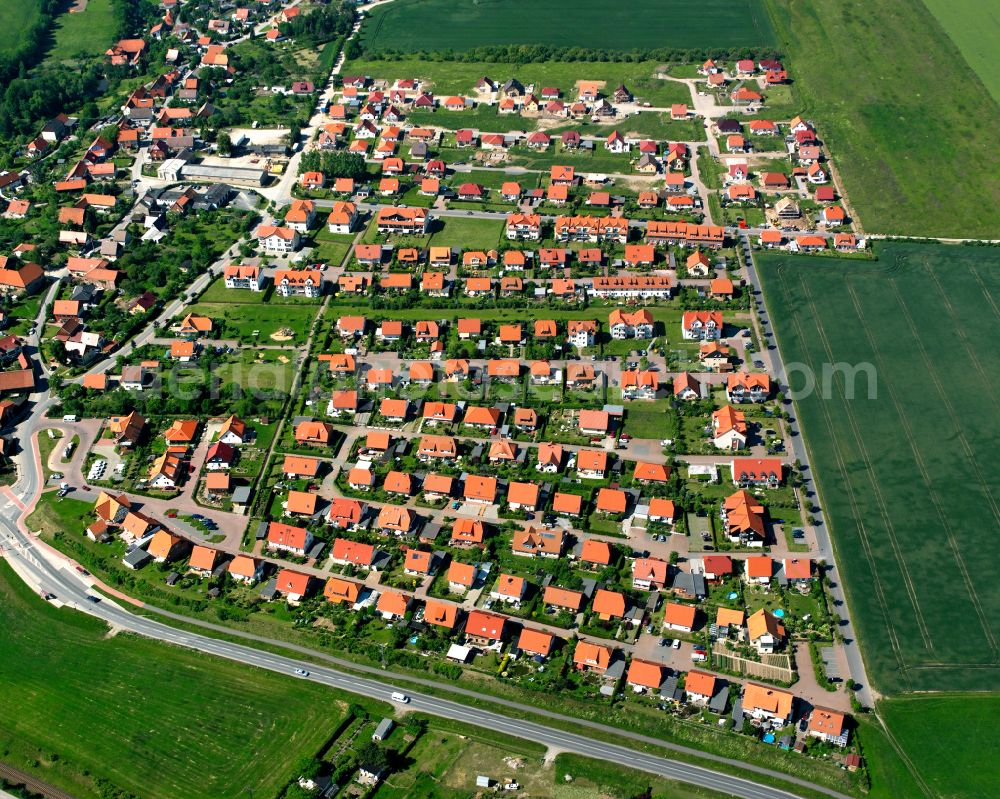 Aerial photograph Darlingerode - Residential areas on the edge of agricultural land in Darlingerode in the state Saxony-Anhalt, Germany