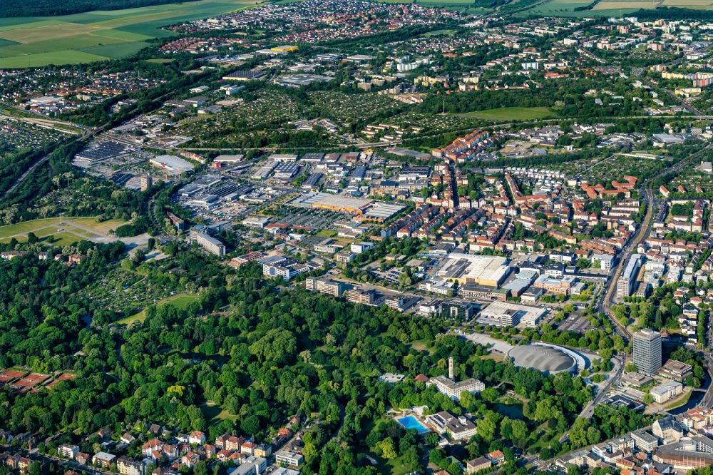 Aerial image Braunschweig - Residential areas on the edge of agricultural land of Gartenstadt in the district Westliches Ringgebiet in Brunswick in the state Lower Saxony, Germany