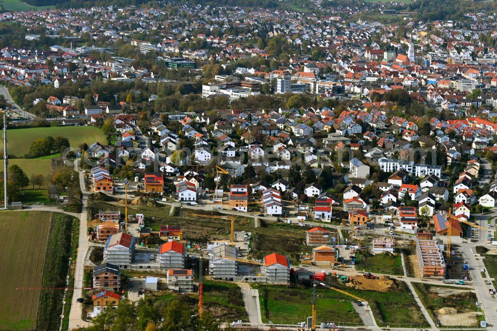 Aerial image Pfaffenhofen an der Ilm - Residential areas on the edge of agricultural land in Pfaffenhofen an der Ilm in the state Bavaria, Germany