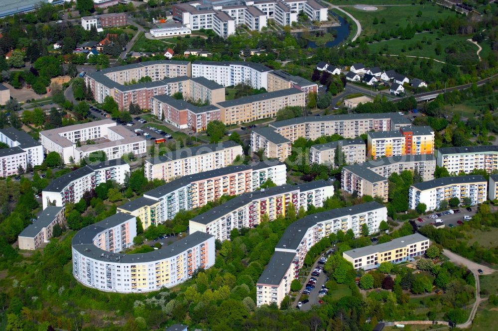 Erfurt from the bird's eye view: Residential area of Herrenberg in Erfurt in the state of Thuringia