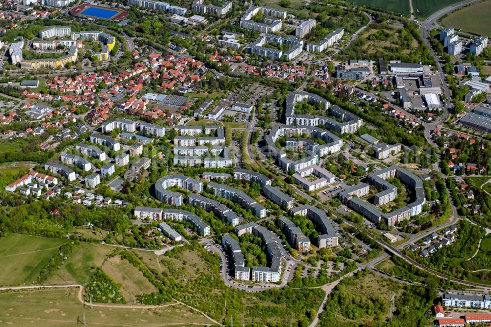 Aerial image Erfurt - Residential area of Herrenberg in Erfurt in the state of Thuringia