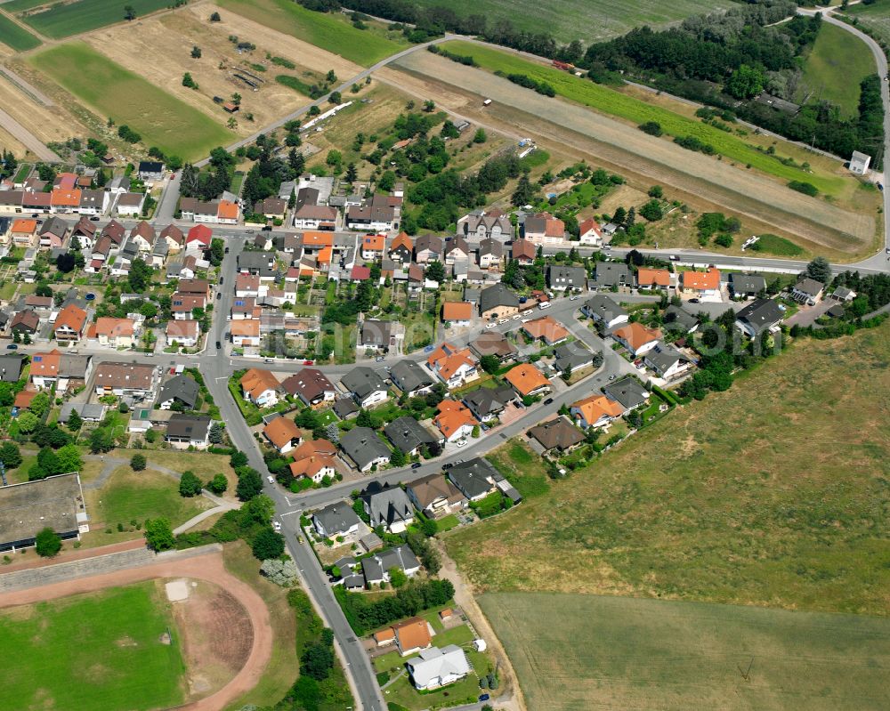 Oberhausen from above - Residential area - mixed development of a multi-family housing estate and single-family housing estate on Von-Ketteler-Strasse in Oberhausen in the state Baden-Wuerttemberg, Germany