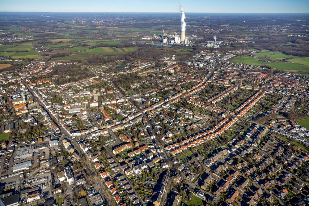 Lünen from the bird's eye view: Residential area of the multi-family house settlement Alte Kolonie Brambauer in Luenen in the state North Rhine-Westphalia