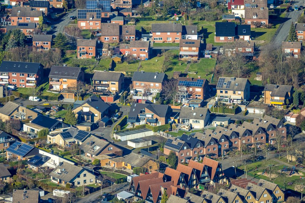 Aerial photograph Werne - Residential area of the multi-family house settlement on Barlachstrasse in Werne at Ruhrgebiet in the state North Rhine-Westphalia, Germany