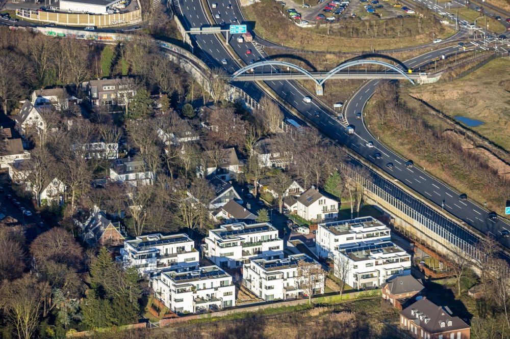 Aerial image Duisburg - Residential area of the multi-family house settlement on Brockhoffstrasse in the district Dellviertel in Duisburg at Ruhrgebiet in the state North Rhine-Westphalia, Germany