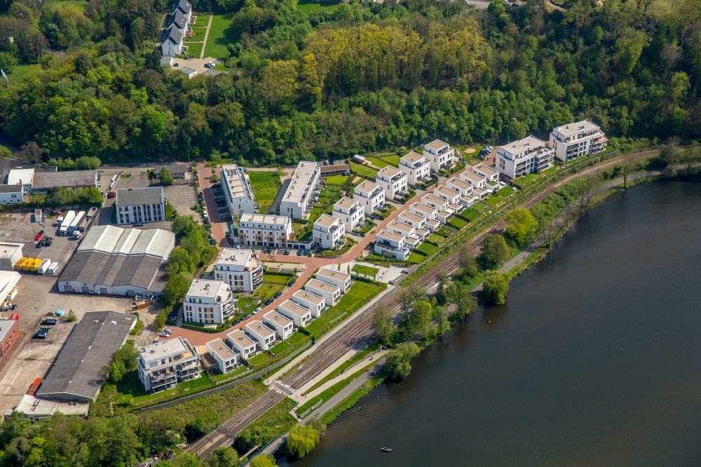 Essen from above - Residential area of a??a??multi-family housing estate with semi-detached houses in Essen in the state of North Rhine-Westphalia, Germany