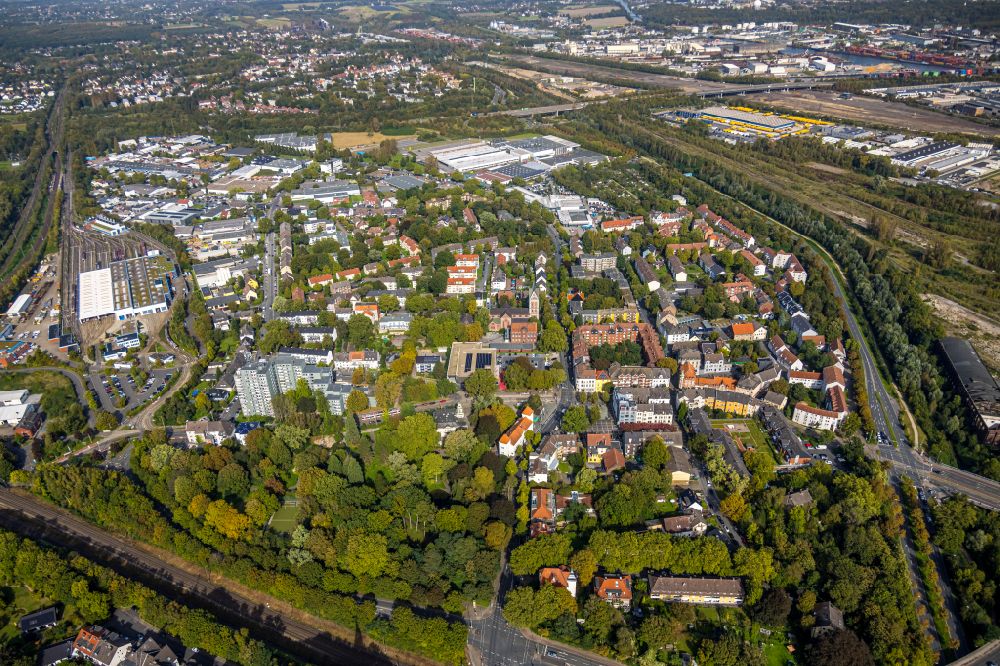 Aerial image Dortmund - Residential area of a block of flats settlement at the Dorstfelder avenue in Dortmund in the federal state North Rhine-Westphalia