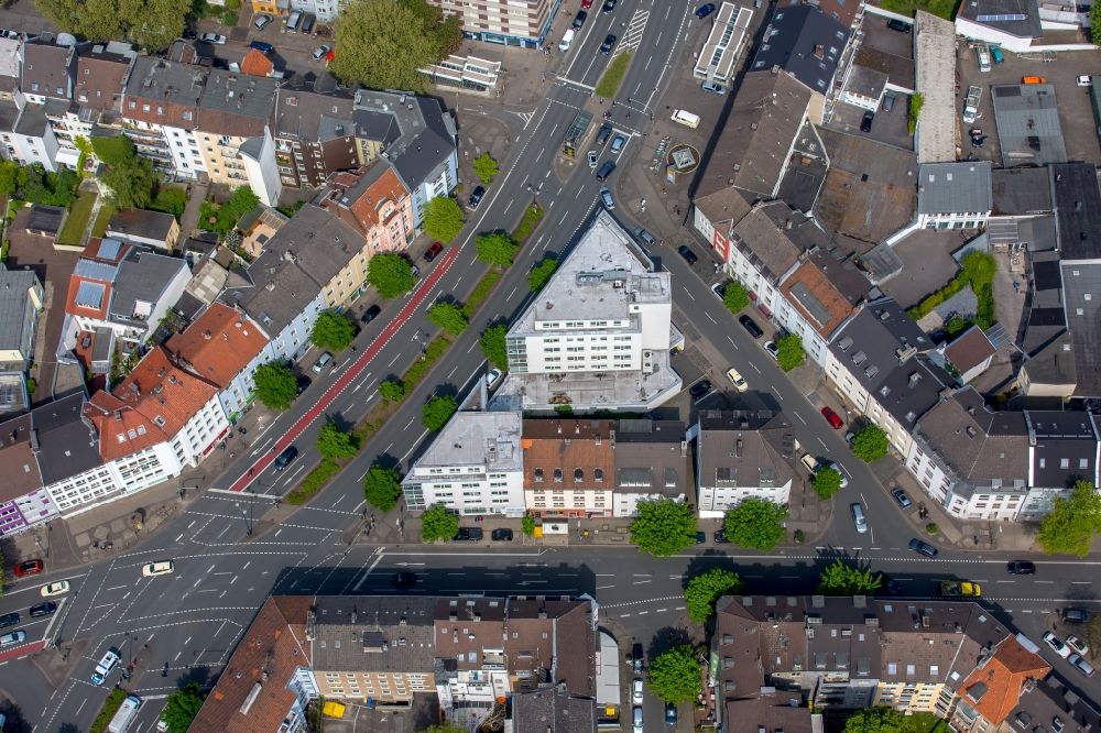 Aerial image Dortmund - Residential area of a multi-family house settlement in triangel Hohestrasse - Alter Muehlenweg, Saarlandstrasse in Dortmund in the state North Rhine-Westphalia