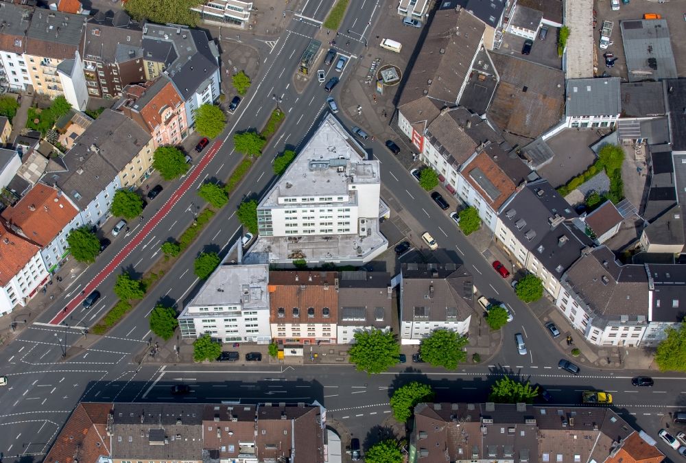 Aerial photograph Dortmund - Residential area of a multi-family house settlement in triangel Hohestrasse - Alter Muehlenweg, Saarlandstrasse in Dortmund in the state North Rhine-Westphalia