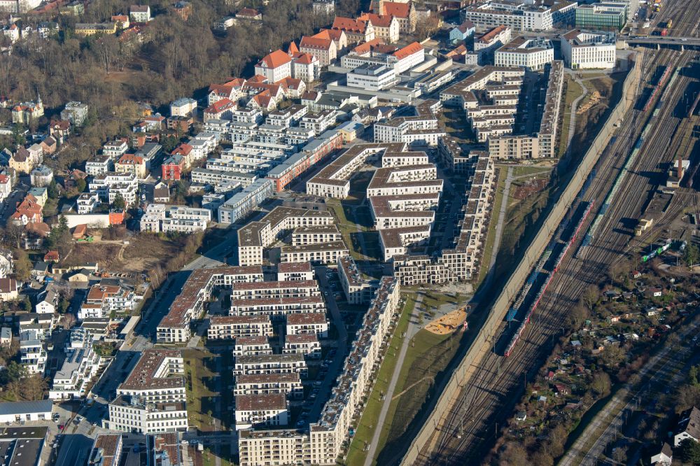 Aerial image Regensburg - Residential area of a??a??a multi-family housing estate Das DOeRNBERG in the district of Westviertel in the district Westviertel in Regensburg in the state of Bavaria, Germany
