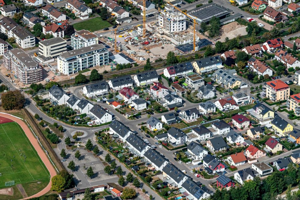 Aerial image Schopfheim - Residential area of the multi-family house settlement and Einfamilienhaeuser Schlattholzstrasse in Schopfheim in the state Baden-Wurttemberg, Germany