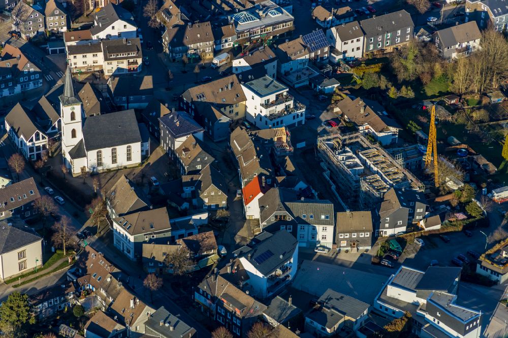 Aerial image Ennepetal - Residential area of the multi-family house settlement on street An der Kirche in Ennepetal at Ruhrgebiet in the state North Rhine-Westphalia, Germany
