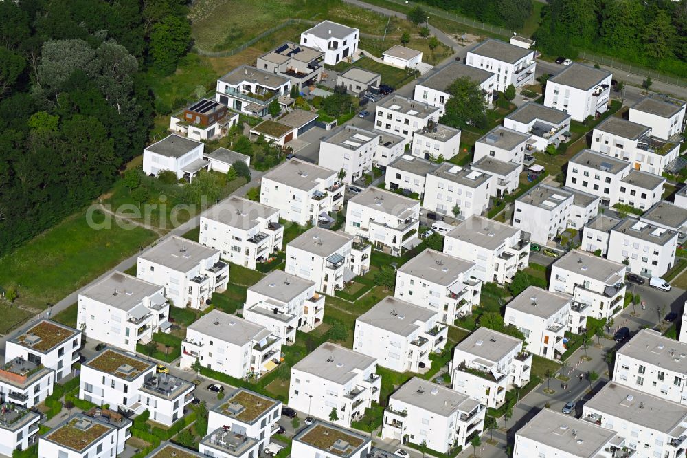 Aerial photograph Ingolstadt - Residential area of the multi-family house settlement along the Inge-Meysel-Strasse in Ingolstadt in the state Bavaria, Germany