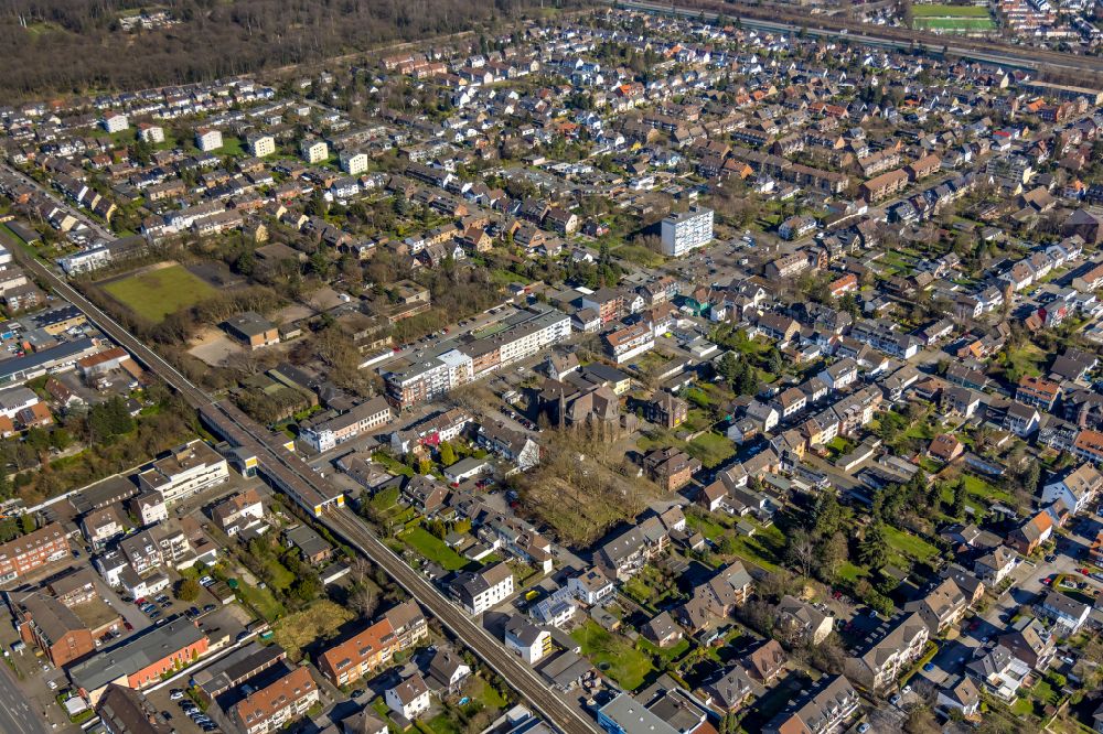 Aerial photograph Duisburg - Residential area of the multi-family house settlement along the Sudetenstrasse - Wedauer Strasse in Duisburg in the state North Rhine-Westphalia, Germany