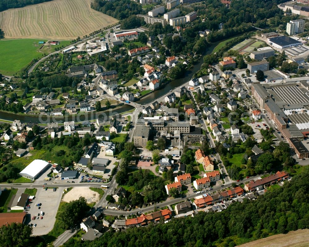 Aerial photograph Falkenau - Residential area of the multi-family house settlement in Falkenau in the state Saxony, Germany