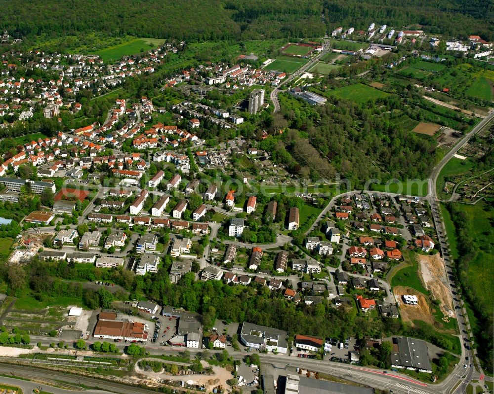 Faurndau from the bird's eye view: Residential area of the multi-family house settlement in Faurndau in the state Baden-Wuerttemberg, Germany
