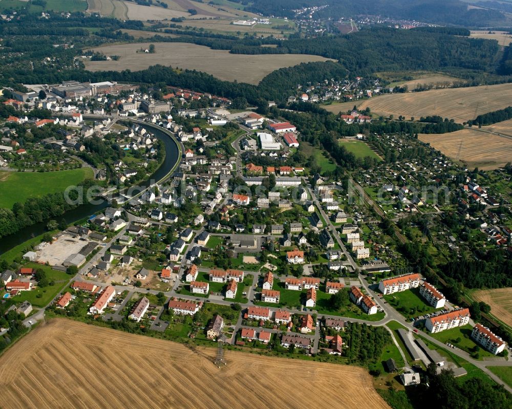 Aerial photograph Flöha - Residential area of the multi-family house settlement in Flöha in the state Saxony, Germany