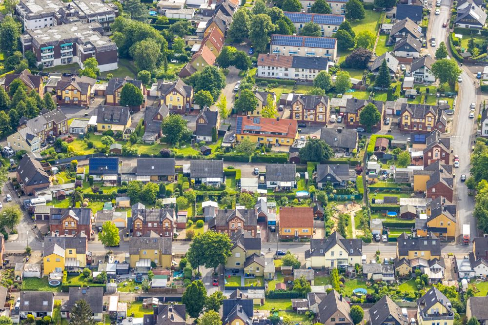 Aerial photograph Bönen - Residential area of the multi-family house settlement on Von-Galen-Strasse in the district Nordboegge in Boenen at Ruhrgebiet in the state North Rhine-Westphalia, Germany