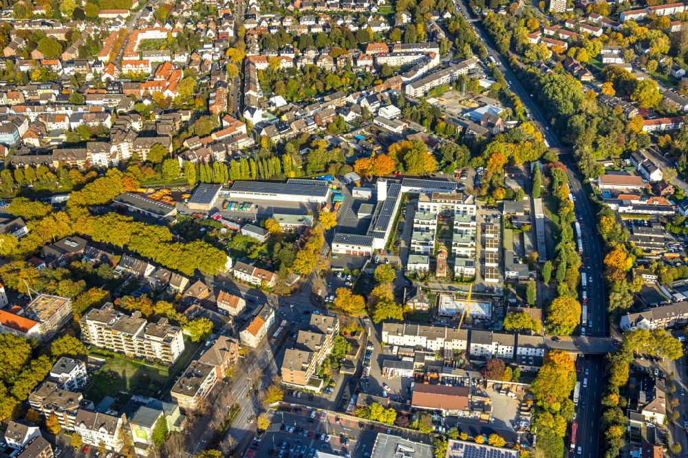 Gladbeck from above - Residential area of the multi-family house settlement on Grabenstrasse in Gladbeck in the state North Rhine-Westphalia, Germany