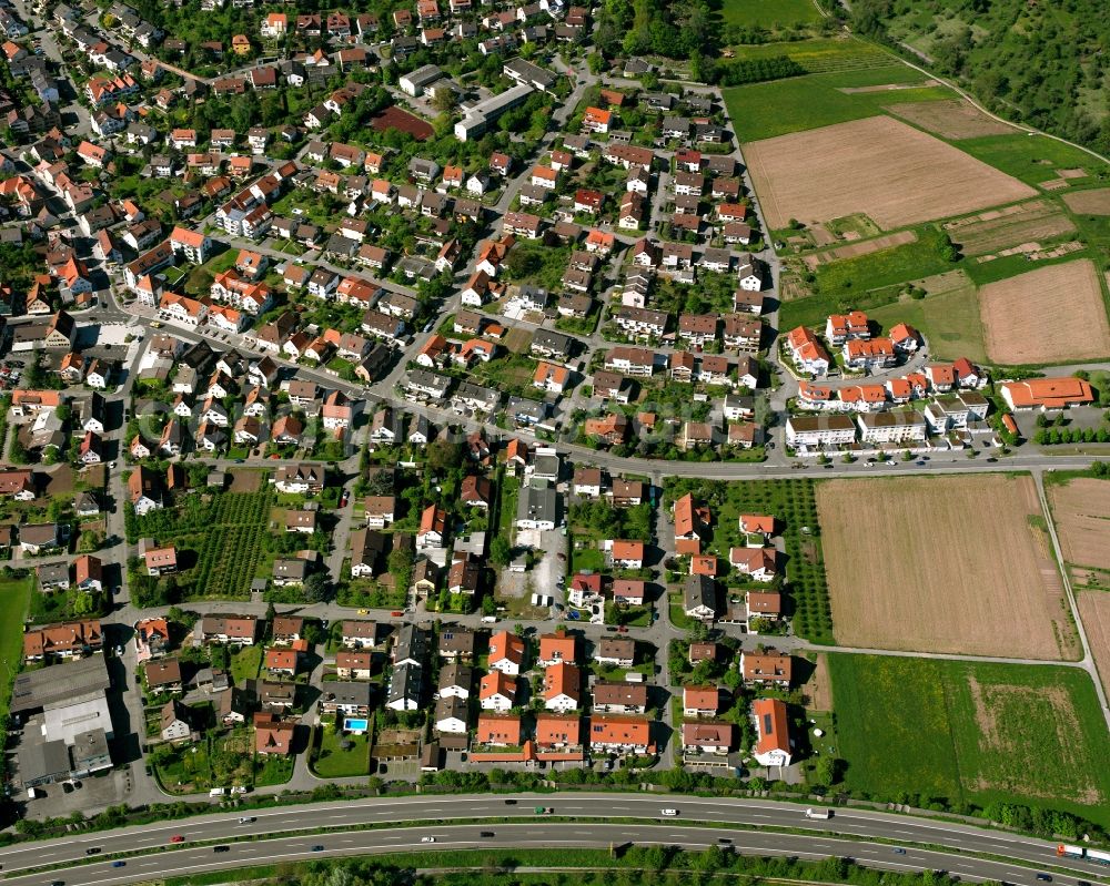 Aerial photograph Grunbach - Residential area of the multi-family house settlement in Grunbach in the state Baden-Wuerttemberg, Germany