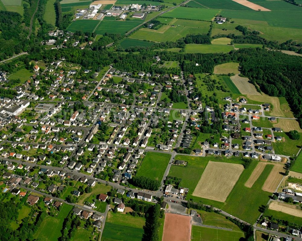Aerial image Hadamar - Residential area of the multi-family house settlement in Hadamar in the state Hesse, Germany