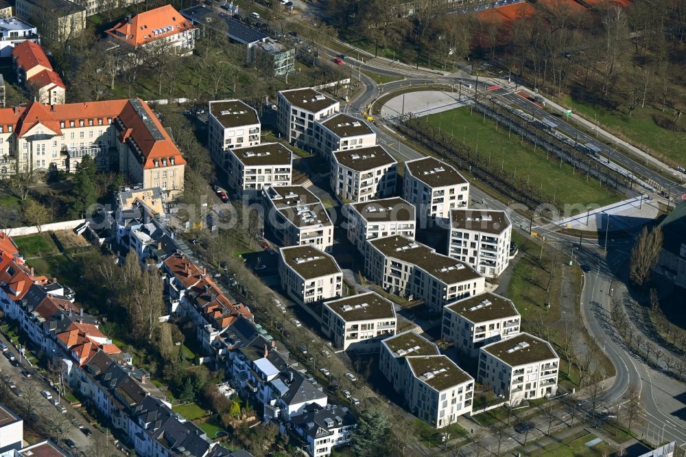 Hannover from above - Residential area of the multi-family house settlement on Mars-La-Tour-Strasse in Hannover in the state Lower Saxony, Germany