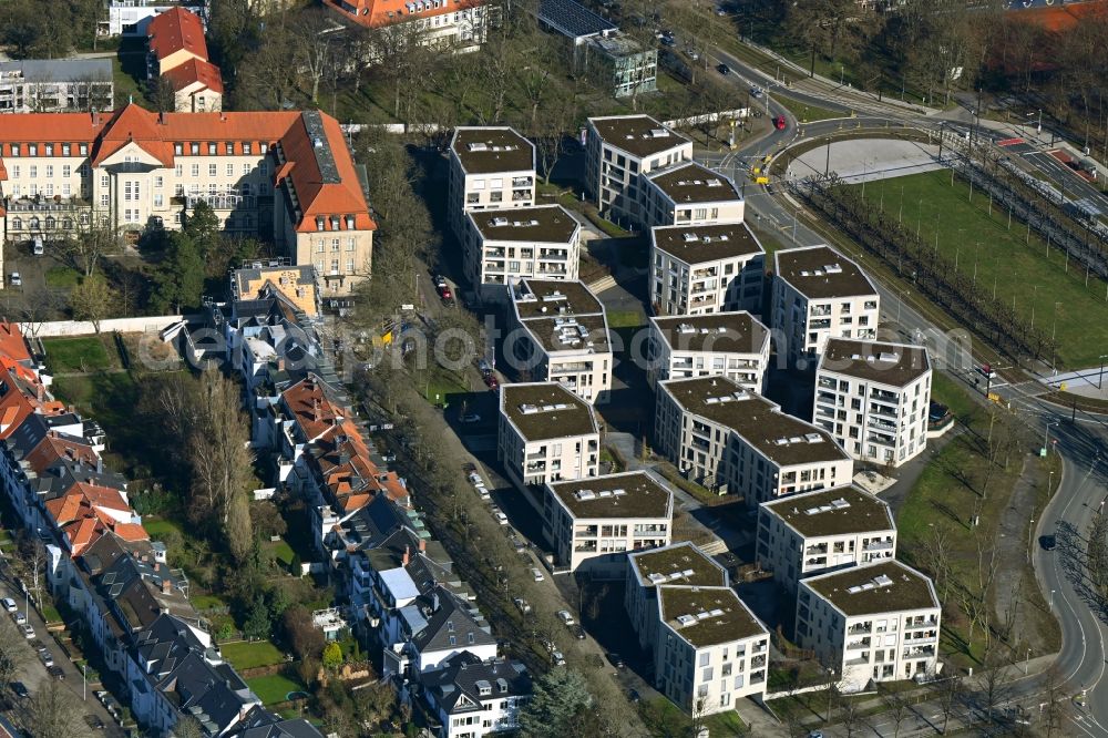 Hannover from the bird's eye view: Residential area of the multi-family house settlement on Mars-La-Tour-Strasse in Hannover in the state Lower Saxony, Germany