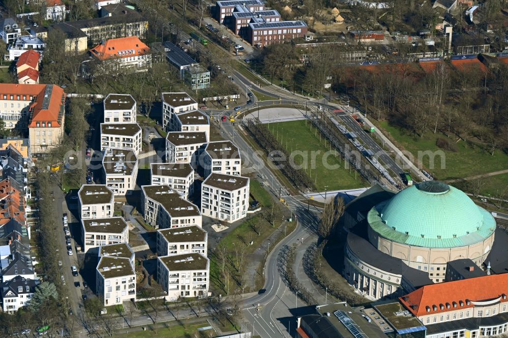 Aerial image Hannover - Residential area of the multi-family house settlement on Mars-La-Tour-Strasse in Hannover in the state Lower Saxony, Germany