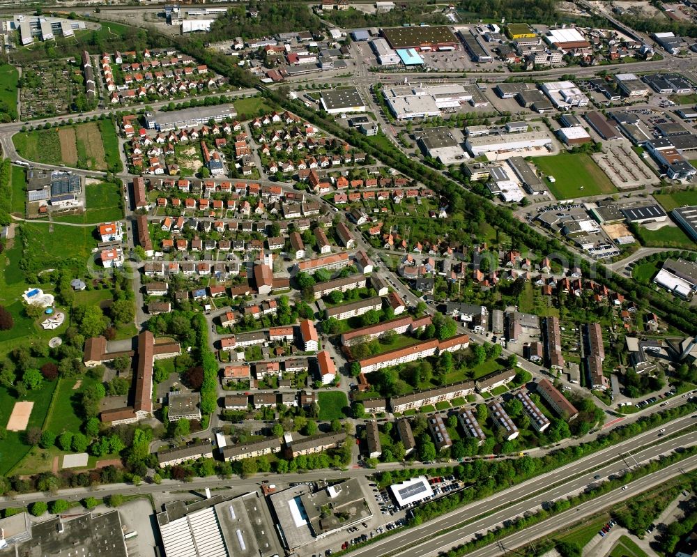 Aerial image Holzheim - Residential area of the multi-family house settlement in Holzheim in the state Baden-Wuerttemberg, Germany