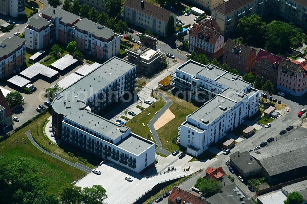 Aerial image Braunschweig - Residential area of the multi-family house settlement Jute - Quartier on Eichtalstrasse - Spinnerstrasse in the district Westliches Ringgebiet in Brunswick in the state Lower Saxony, Germany