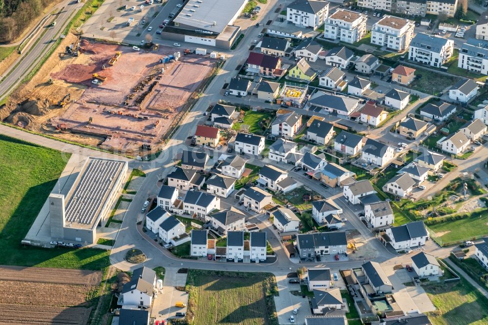 Aerial image Kenzingen - Residential site with multi-family housing development- on the in Kenzingen in the state Baden-Wurttemberg, Germany