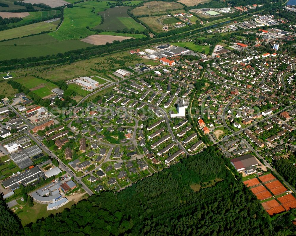 Mölln from above - Residential area of the multi-family house settlement in Mölln in the state Schleswig-Holstein, Germany