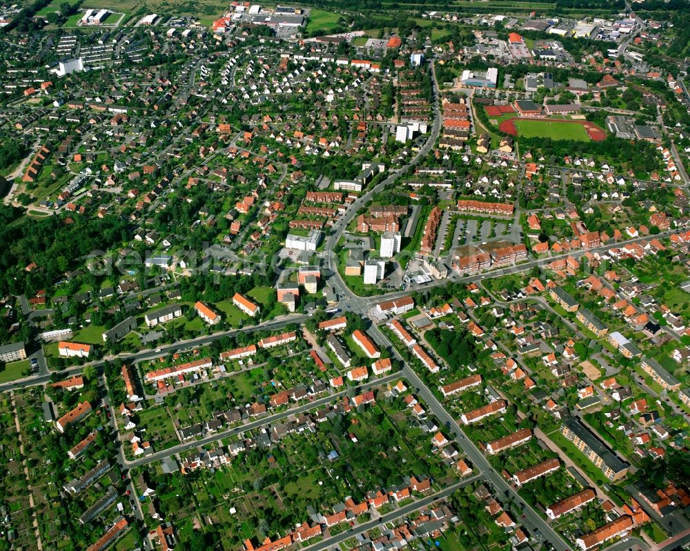 Mölln from the bird's eye view: Residential area of the multi-family house settlement in Mölln in the state Schleswig-Holstein, Germany