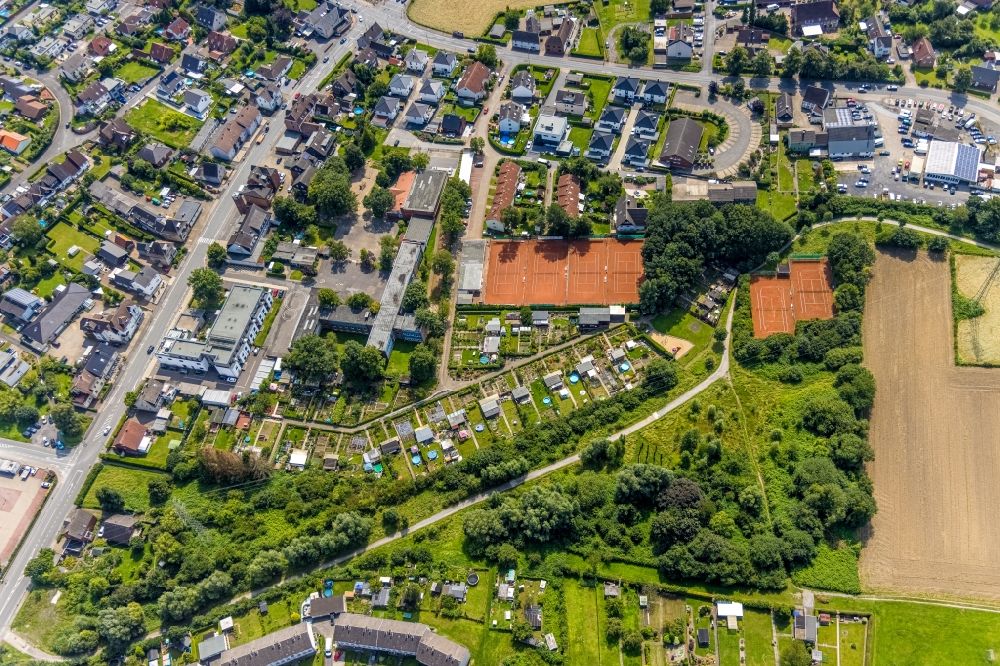 Oberaden from the bird's eye view: Residential area of the multi-family house settlement in Oberaden in the state North Rhine-Westphalia, Germany