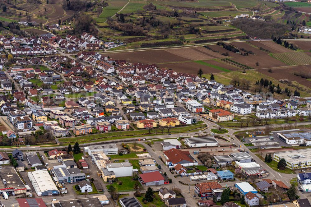 Aerial image Ettenheim - Residential area of the multi-family house settlement on street Radackern in the district Altdorf in Ettenheim in the state Baden-Wuerttemberg, Germany
