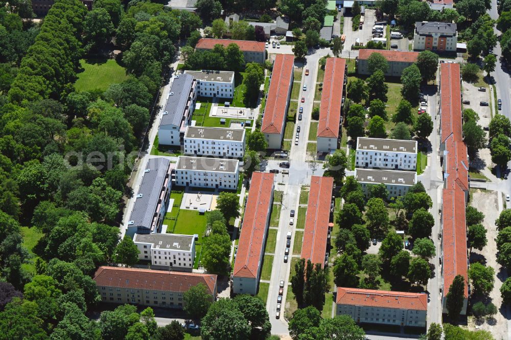 Aerial image Berlin - Residential multi-family housing development- at Wildrosenweg in the district Biesdorf in Berlin, Germany