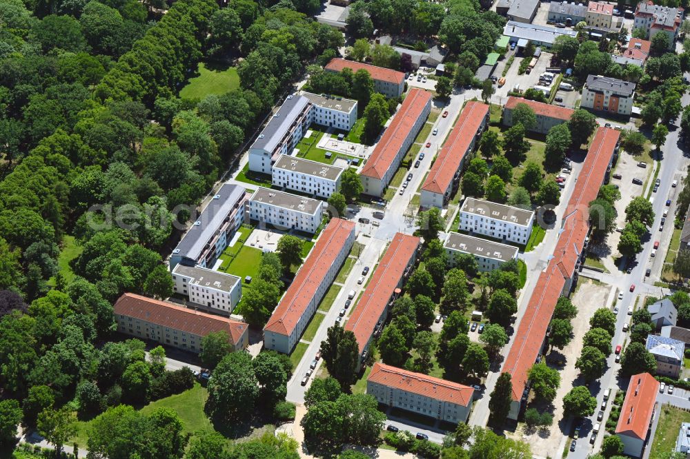 Aerial photograph Berlin - Residential multi-family housing development- at Wildrosenweg in the district Biesdorf in Berlin, Germany