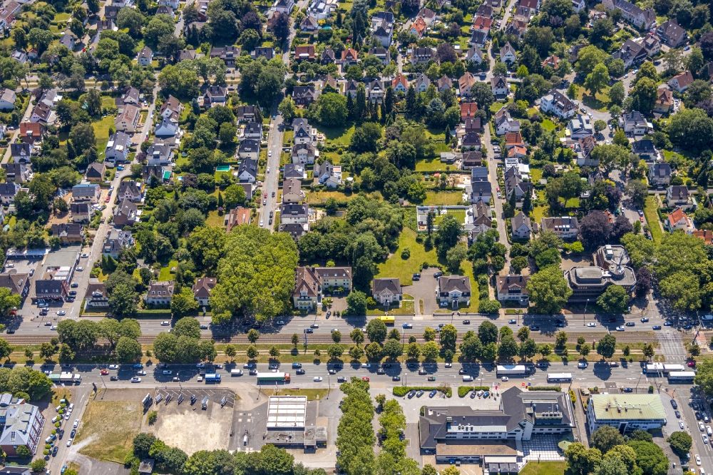 Aerial image Dortmund - Residential area of the multi-family house settlement on Westfalendonm - Grimmeweg in the district Gartenstadt-Sued in Dortmund in the state North Rhine-Westphalia, Germany